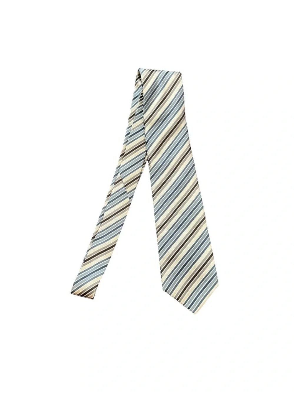 Kenneth Cole Reaction Striped Tie in Blue, Cream & Brown